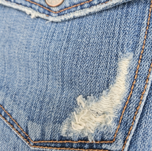 Marithe Francois Girbaud Distress Boot Jeans Flap Snap button pockets Y2K - Picture 6 of 15